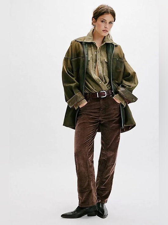 We The Free Jackets & Blazers - Free People We The Free Risk Taker High Rise Corduroy Pants 26 Brown Wide Leg